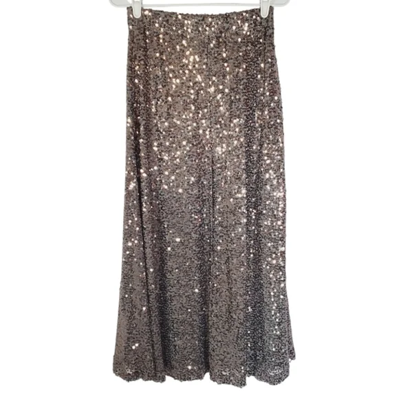 7269 * Mossimo Sequin Midi Skirt Gray Brown Rose Gold Size S NWT - Picture 3 of 8